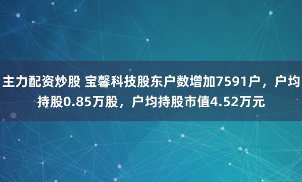 主力配资炒股 宝馨科技股东户数增加7591户，户均持股0.85万股，户均持股市值4.52万元